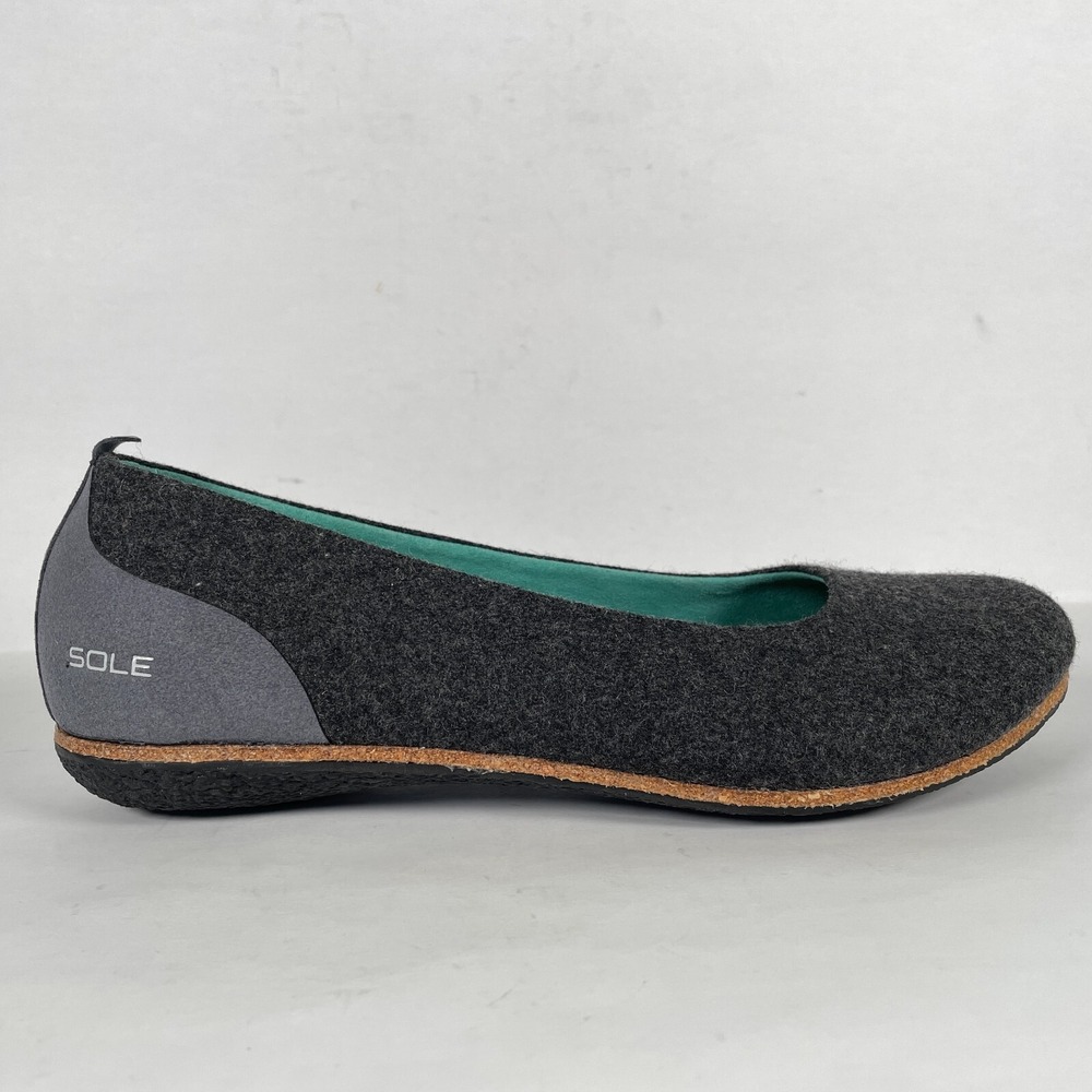 Sole District by ReCork Grace Shoes Womens Size 9.5 Carbon Negative Gray Slip On
